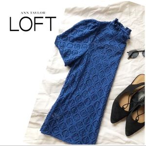 NWOT Royal Blue🥀Shirt Sleeve Lace Top Sz S